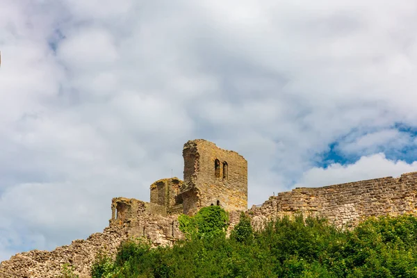 Dramatic Cliff Side Landscape Scarborough Castle North Yorkshire — Stock Photo, Image