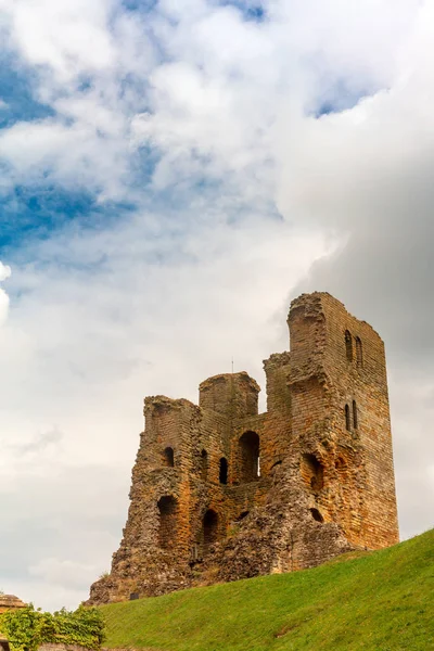 Dramatic Cliff Side Landscape Scarborough Castle North Yorkshire Stock Image