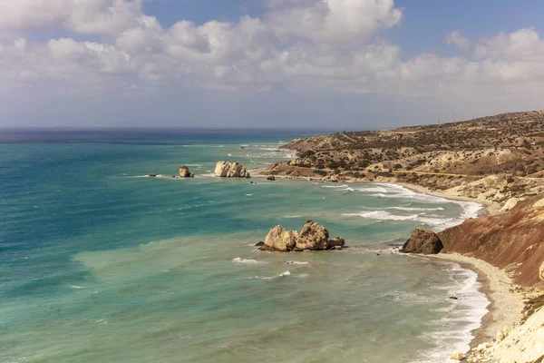 Sea Cape Petra Tou Romiou Also Known Aphrodite Rock Sea — стоковое фото
