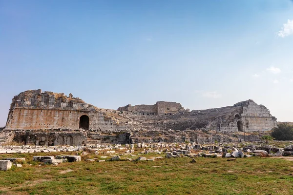 Ruínas Antigo Teatro Mileto Província Aydn Turquia — Fotografia de Stock