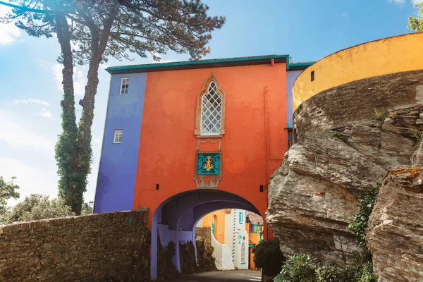 Portmeirion Regno Unito Settembre 2018 Porta Principale Nella Famosa Località — Foto Stock