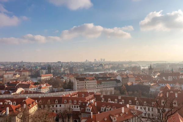 Dächer Und Brücken Von Prag Tschechische Republik Von Der Prager — Stockfoto