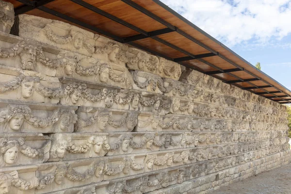 Kamienne Rzeźbione Panele Stanowisko Archeologiczne Helenistic Miasta Afrodyzji Zachodniej Anatolii — Zdjęcie stockowe