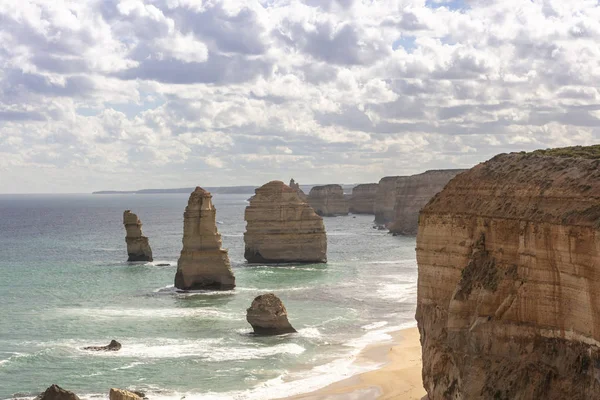 Vista Panorámica Junto Great Ocean Road Australia Incluyendo Las Formaciones — Foto de Stock