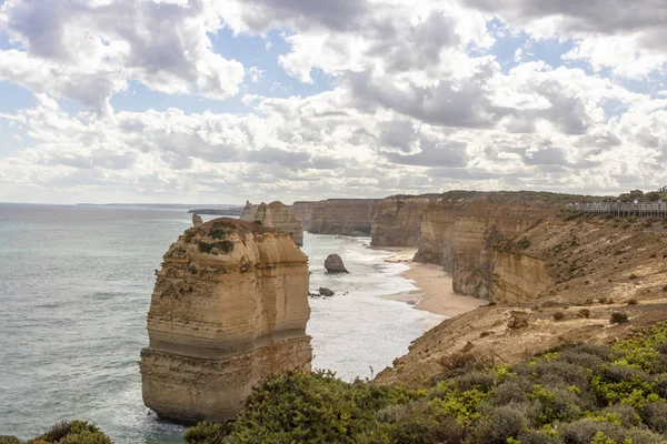 Vista Panorámica Junto Great Ocean Road Australia Incluyendo Las Formaciones — Foto de Stock