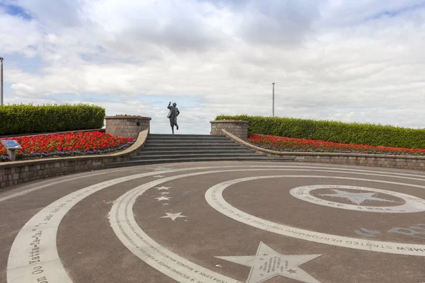 Morecambe July 2019 Bronze Statue Famous English Comedian Eric Morecambe — Stock Photo, Image