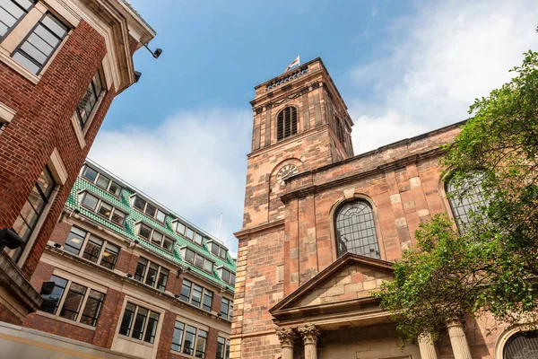 Iglesia Santa Ana Manchester Inglaterra Fue Consagrada 1712 Visto Desde — Foto de Stock