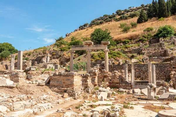 Starożytne Rzymskie Stanowisko Archeologiczne Efezie Anatolii Popularna Atrakcja Turystyczna — Zdjęcie stockowe