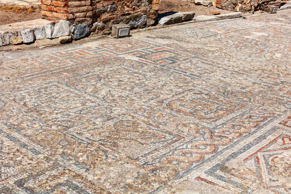 Antigo Mosaico Rua Sítio Arqueológico Romano Éfeso Turquia — Fotografia de Stock