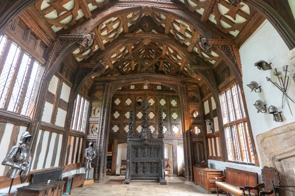 Ormskirk Reino Unido Septiembre 2018 Interior Great Hall Rufford Old — Foto de Stock