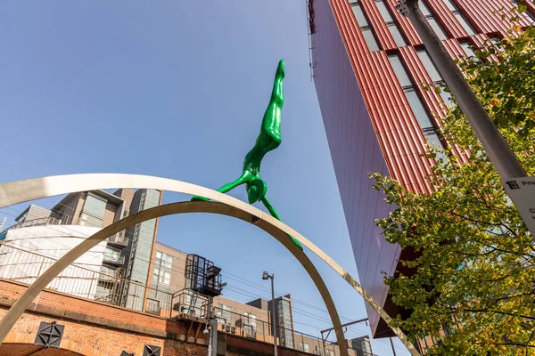 Manchester September 2020 Modern Architecture Artwork Manchester City Centre Deansgate — Stock Photo, Image