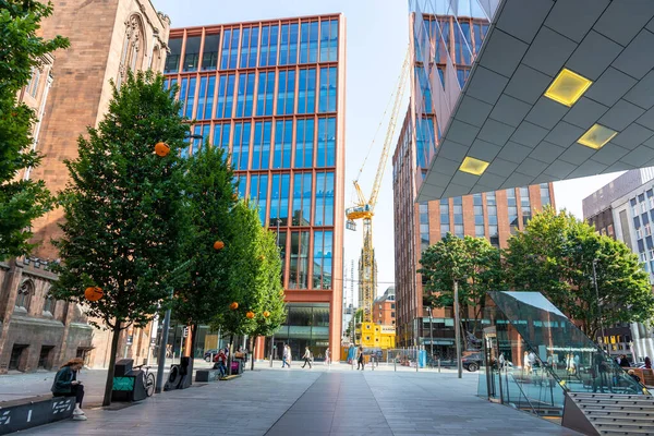 Manchester Września 2020 Stare Nowe Budynki Deansgate Przy Avenue Manchesterze — Zdjęcie stockowe