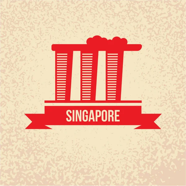 Singapura, silhueta detalhada. Ilustração de vetor na moda — Vetor de Stock