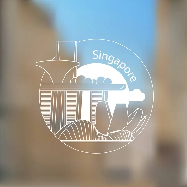 Singapore, detaillierte Silhouette. Trendvektorillustration — Stockvektor