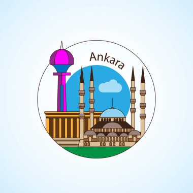 Ankara ve Türkiye silueti ayrıntılı