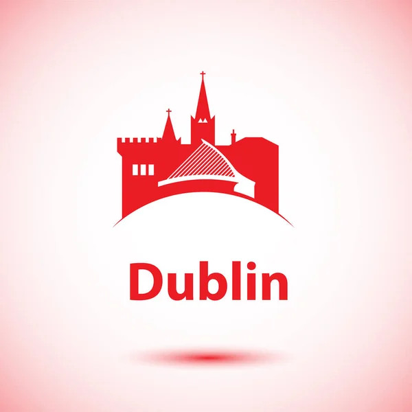 Dublin Irland, detaljerad siluett — Stock vektor