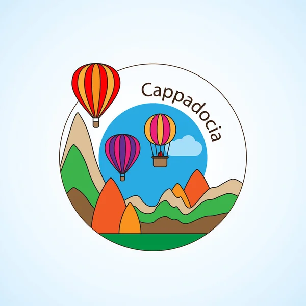 Capadocia, Turquía silueta detallada — Vector de stock