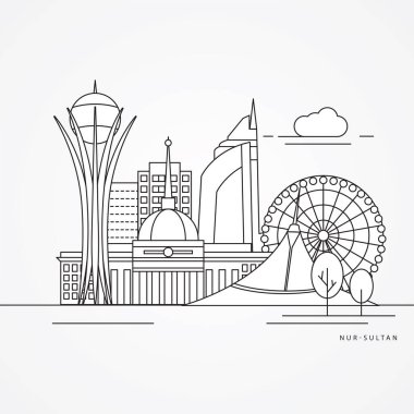 Nur-Sultan detaylı siluet