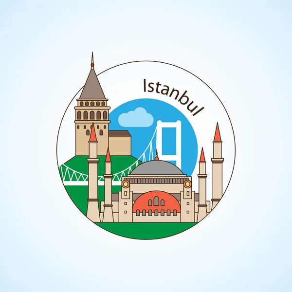 Istanbul Turkiet, detaljerad siluett — Stock vektor