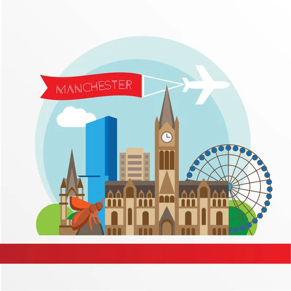 Manchester İngiltere, detaylı siluet.