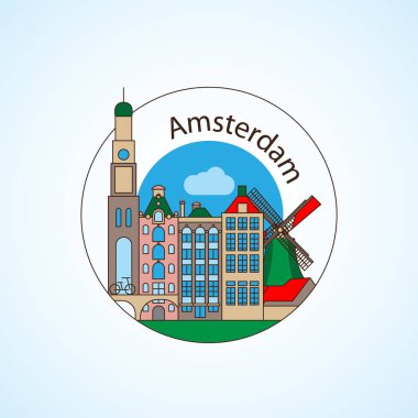 Amcterdam Hollanda Detaylı Silüet