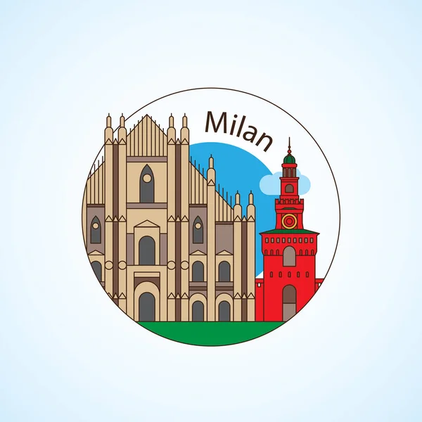 Milan İtalya 'nın ayrıntılı silueti. Moda vektörü — Stok Vektör