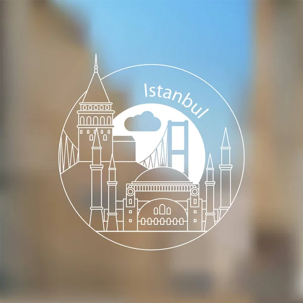 Estambul Turquía, silueta detallada — Vector de stock