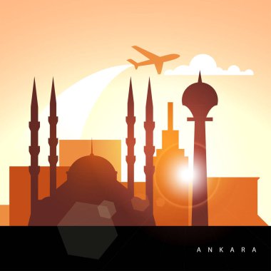 Ankara ve Türkiye silueti ayrıntılı