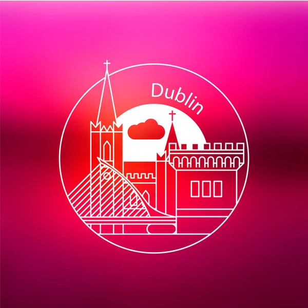 Dublin Irland, detaljerad siluett — Stock vektor