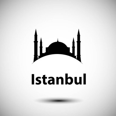 İstanbul kenti trendi ayrıntılı simge, vektör, illüstrasyon  