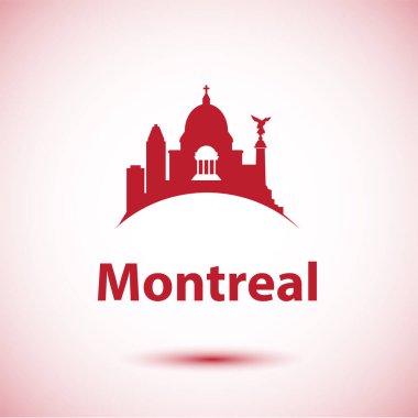 Montreal şehir trendi Ayrıntılı simge, vektör, illüstrasyon  