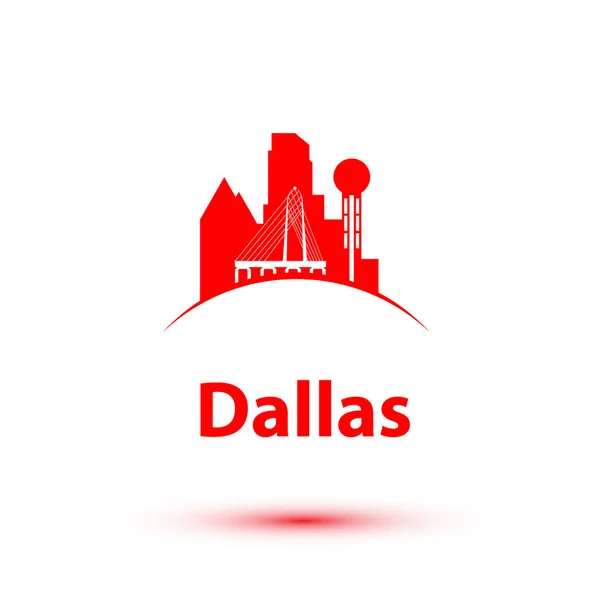 Dallas USA детализированный силуэт — стоковый вектор