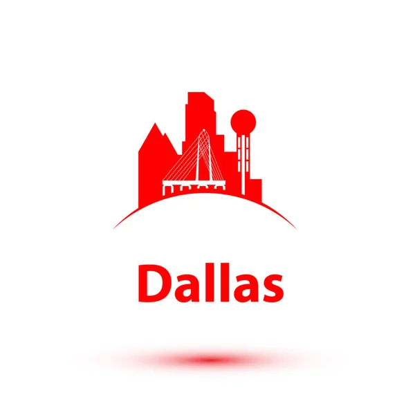 Dallas USA silhouette détaillée — Image vectorielle