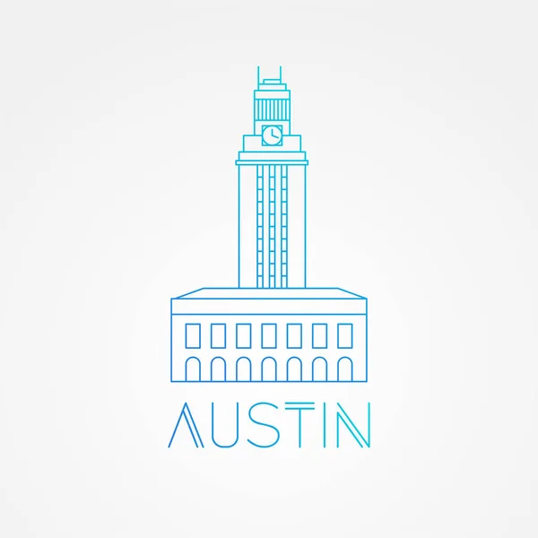 Austin Şehrinin Modası Ayrıntılı Simge Vektör Illüstrasyon — Stok Vektör