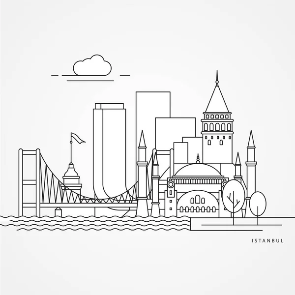イスタンブール市流行の詳細なアイコン ベクトル イラスト — ストックベクタ