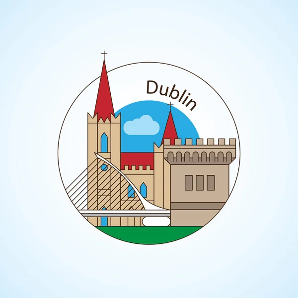 Dublin Stad Trendig Detaljerad Ikon Vektor Illustration — Stock vektor