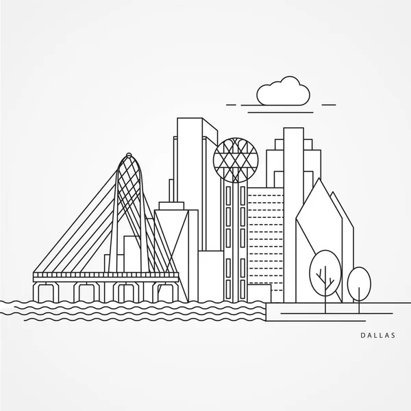 Dallas USA detailed silhouette Royalty Free Stock Illustrations