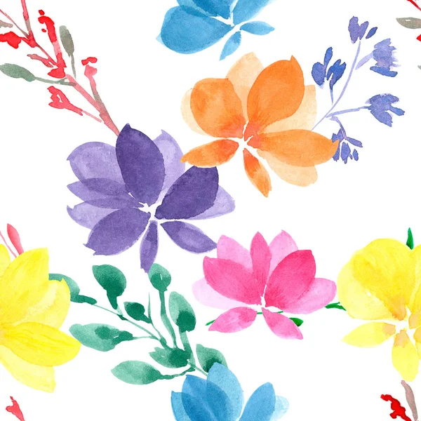 Akvarell Virágmotívumok Nyomtatási Háttérkép Ábrázolni Kézzel Rajzolt Festékek Élő Anyag — Stock Fotó