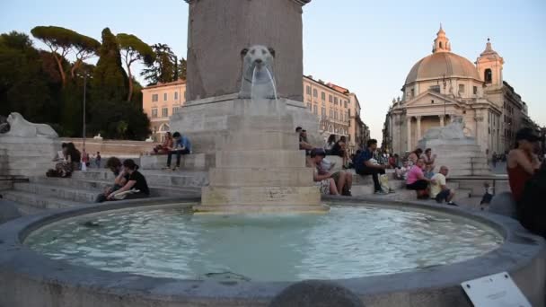 Fontaine Des Lions Sur Place Peapole Rome — Video