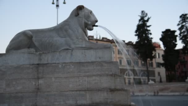 Fontana Dei Leoni Piazza Del Popolo Roma — Wideo stockowe