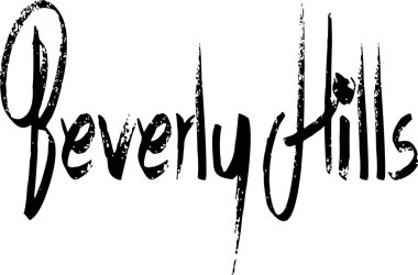 Baverly Hills. California metin işareti şekil üzerinde beyaz backgraound