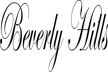 Baverly Hills. California metin işareti şekil üzerinde beyaz backgraound
