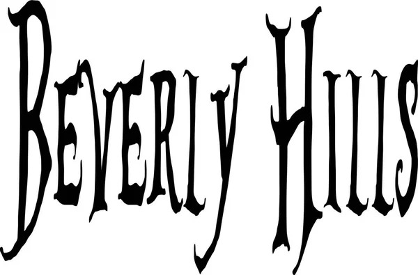 Baverly Hills Illustration Signe Texte Californie Sur Fond Blanc — Image vectorielle