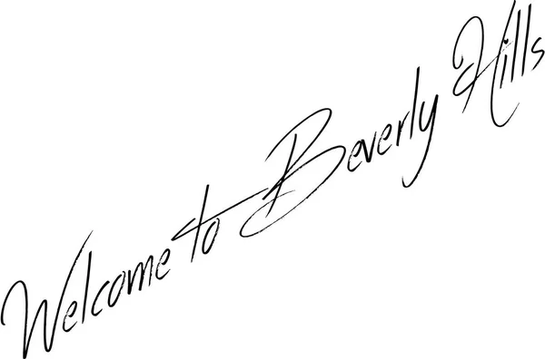 Bienvenido Beverly Hills California Texto Sogm Ilustración Blanco — Vector de stock
