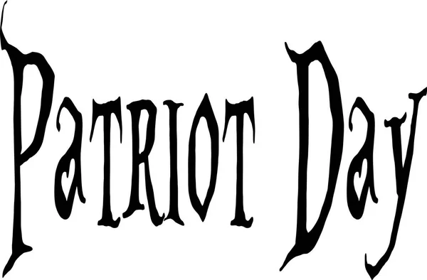 Patriot Jour Texte Signe Illustration Sur Fond Blanc — Image vectorielle