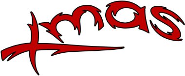 Xmas gün metin işaret illüstrasyon whitebackground üzerinde