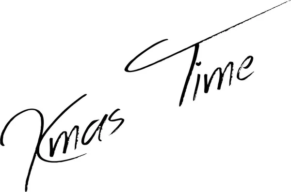 Xmas Time Tekst Teken Illustratie Witte Afbeelding — Stockvector