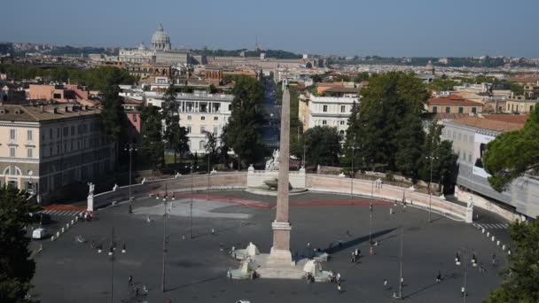 People Square Lions Square Rome Scenic View Frome Pincio — Stock Video