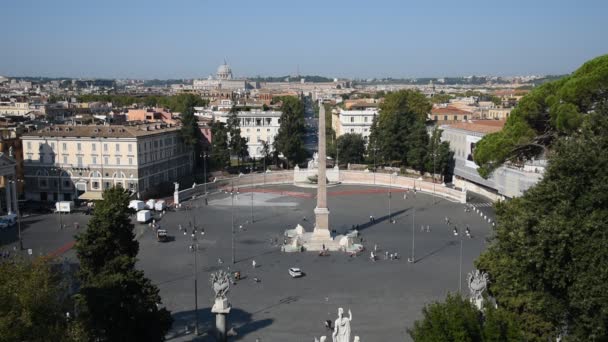Praça Povo Leões Praça Roma Vista Panorâmica Pincio — Vídeo de Stock