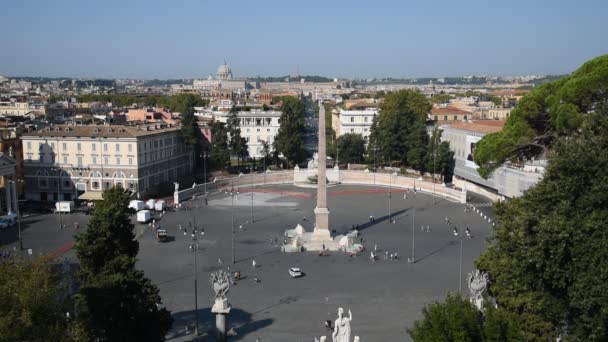 Plaza Del Pueblo Plaza Los Leones Roma Vista Panorámica Del — Vídeos de Stock